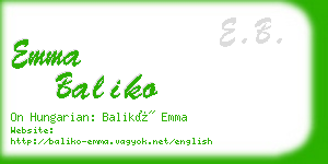 emma baliko business card